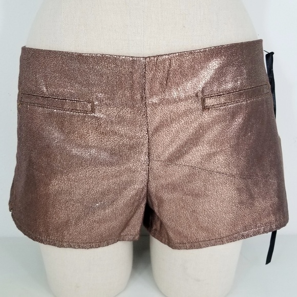 Paris Hilton Brand Copper Metallic Shorts Size 28 - Picture 1 of 7
